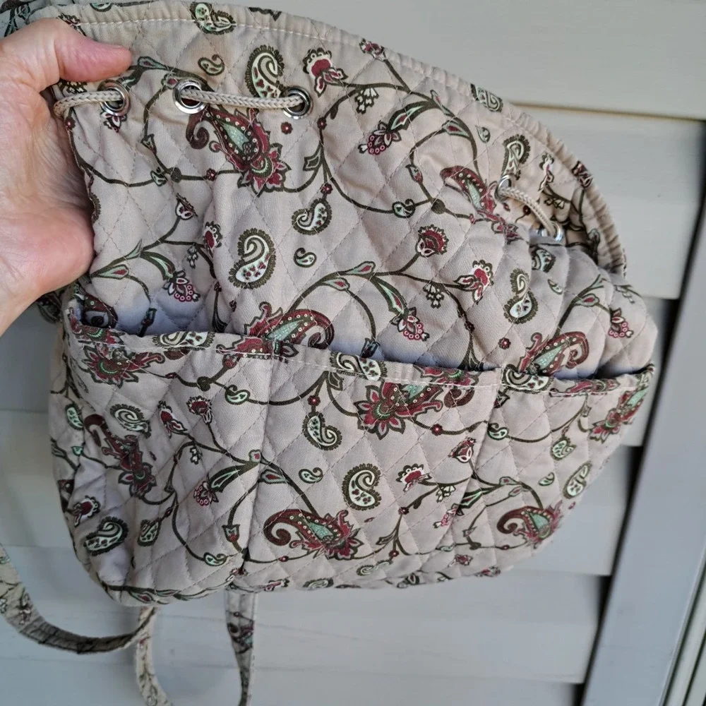 Bueno Collection Women's Beige Floral Cotton Backpack Purse